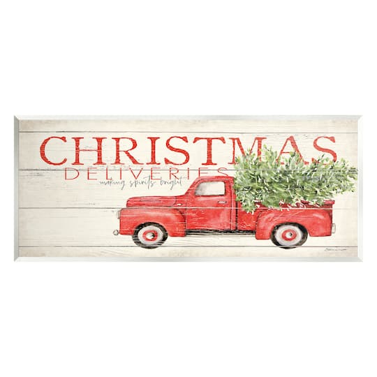 Stupell Industries Christmas Deliveries Red Truck Wall Plaque Art